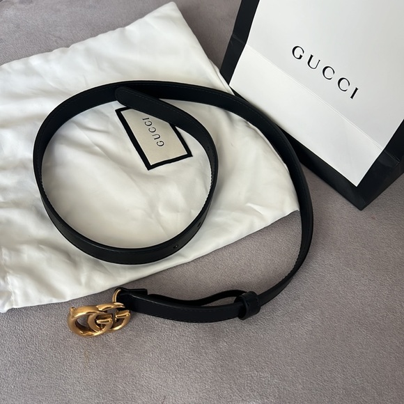 Gucci leather belt thin GG Marmont - Picture 2 of 5